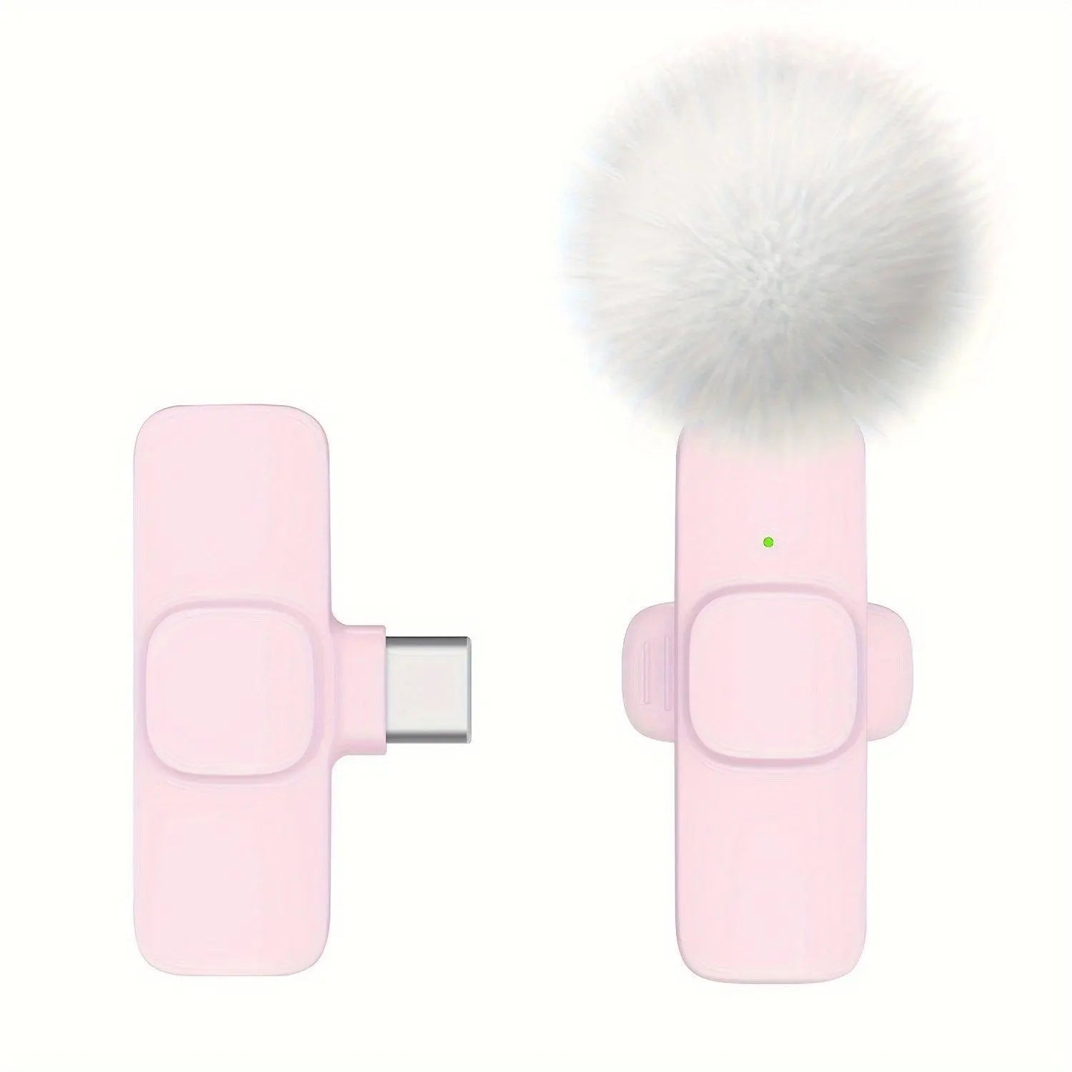 2-Pack ABS Wireless Lavalier Lapel Microphone with USB-C Connector for iPhone & iPad TypeC 1 mic for Windproof - Tophatter Daily Deals