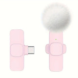 2-Pack ABS Wireless Lavalier Lapel Microphone with USB-C Connector for iPhone & iPad TypeC 1 mic for Windproof - Tophatter Daily Deals