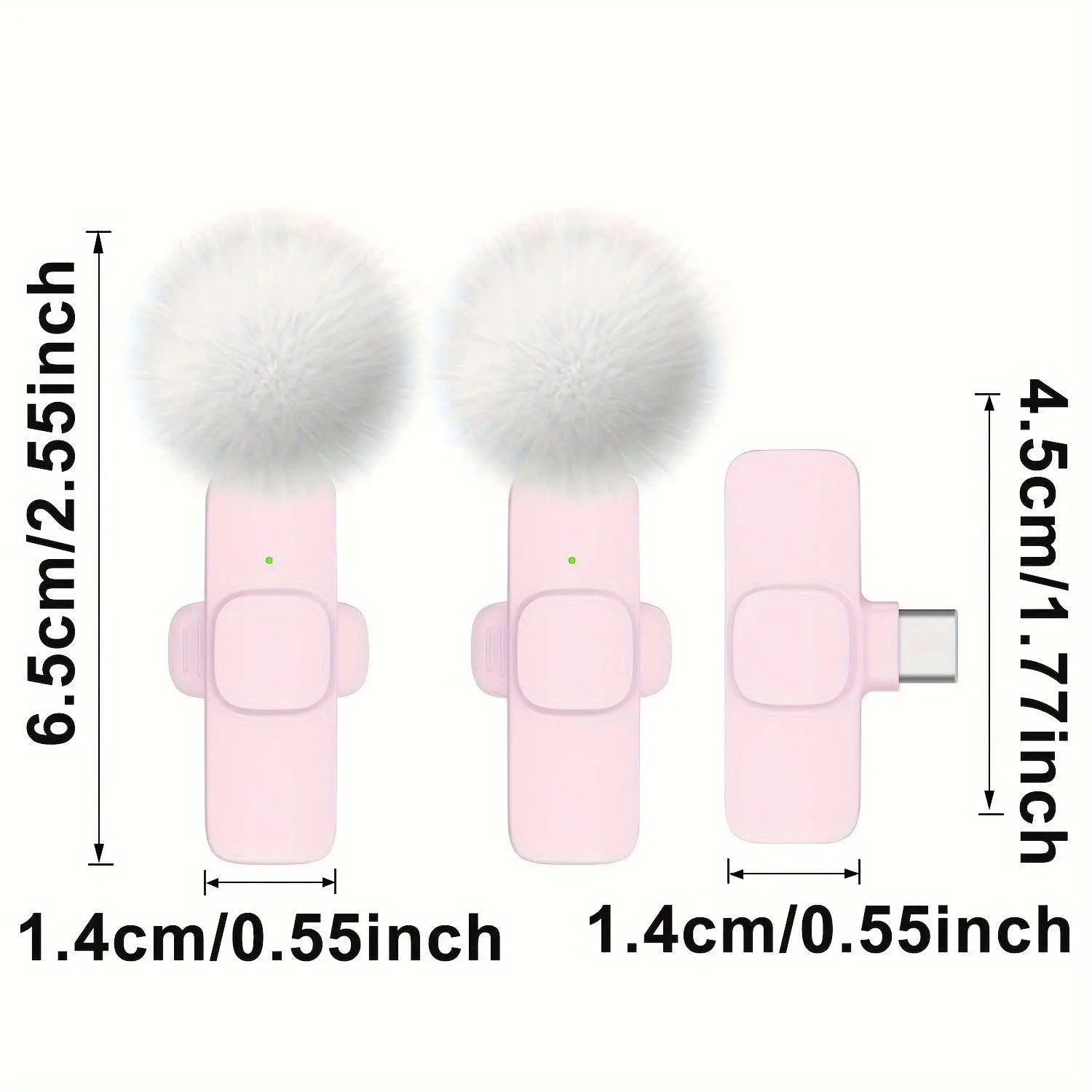 2-Pack ABS Wireless Lavalier Lapel Microphone with USB-C Connector for iPhone & iPad - Tophatter Daily Deals