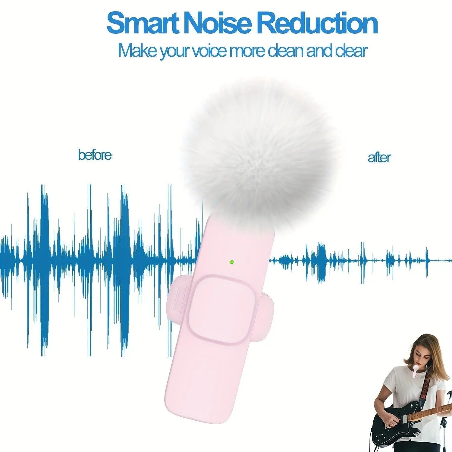 2-Pack ABS Wireless Lavalier Lapel Microphone with USB-C Connector for iPhone & iPad - Tophatter Daily Deals