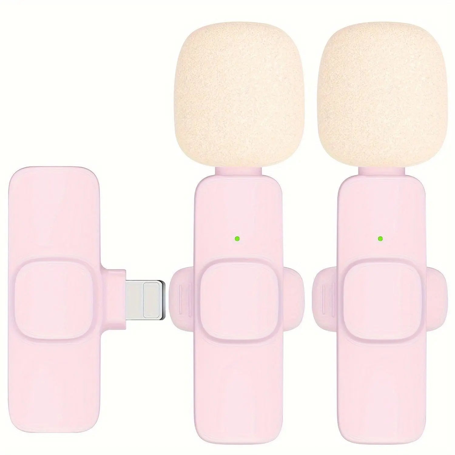 2-Pack ABS Wireless Lavalier Lapel Microphone with USB-C Connector for iPhone & iPad For IPhone Interface 2 mics for Sponge - Tophatter Daily Deals