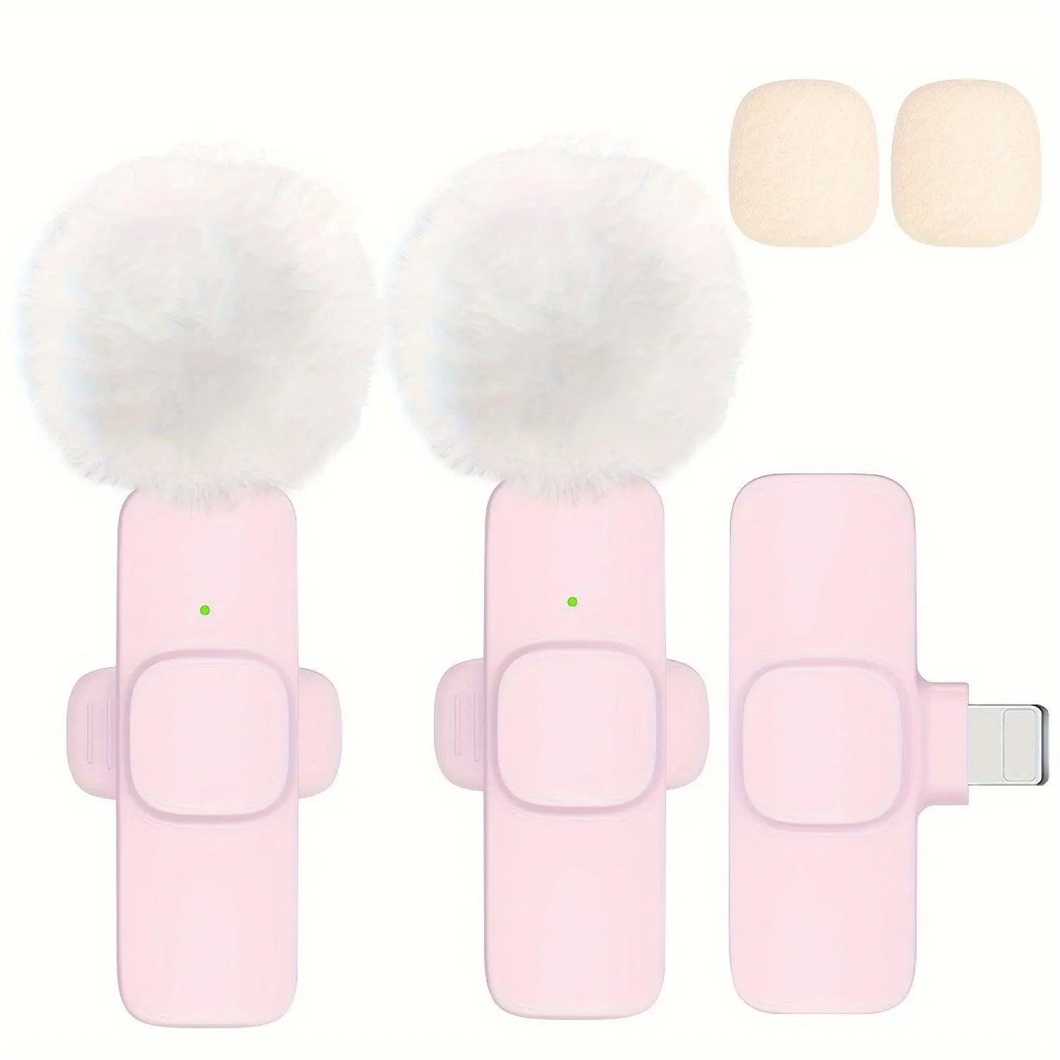 2-Pack ABS Wireless Lavalier Lapel Microphone with USB-C Connector for iPhone & iPad For IPhone Interface 2 mics for Windproof - Tophatter Daily Deals