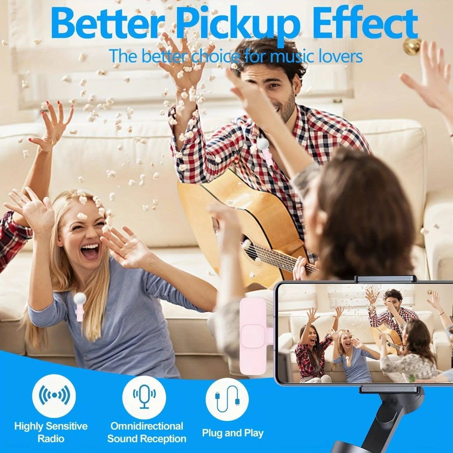 2-Pack ABS Wireless Lavalier Lapel Microphone with USB-C Connector for iPhone & iPad - Tophatter Daily Deals