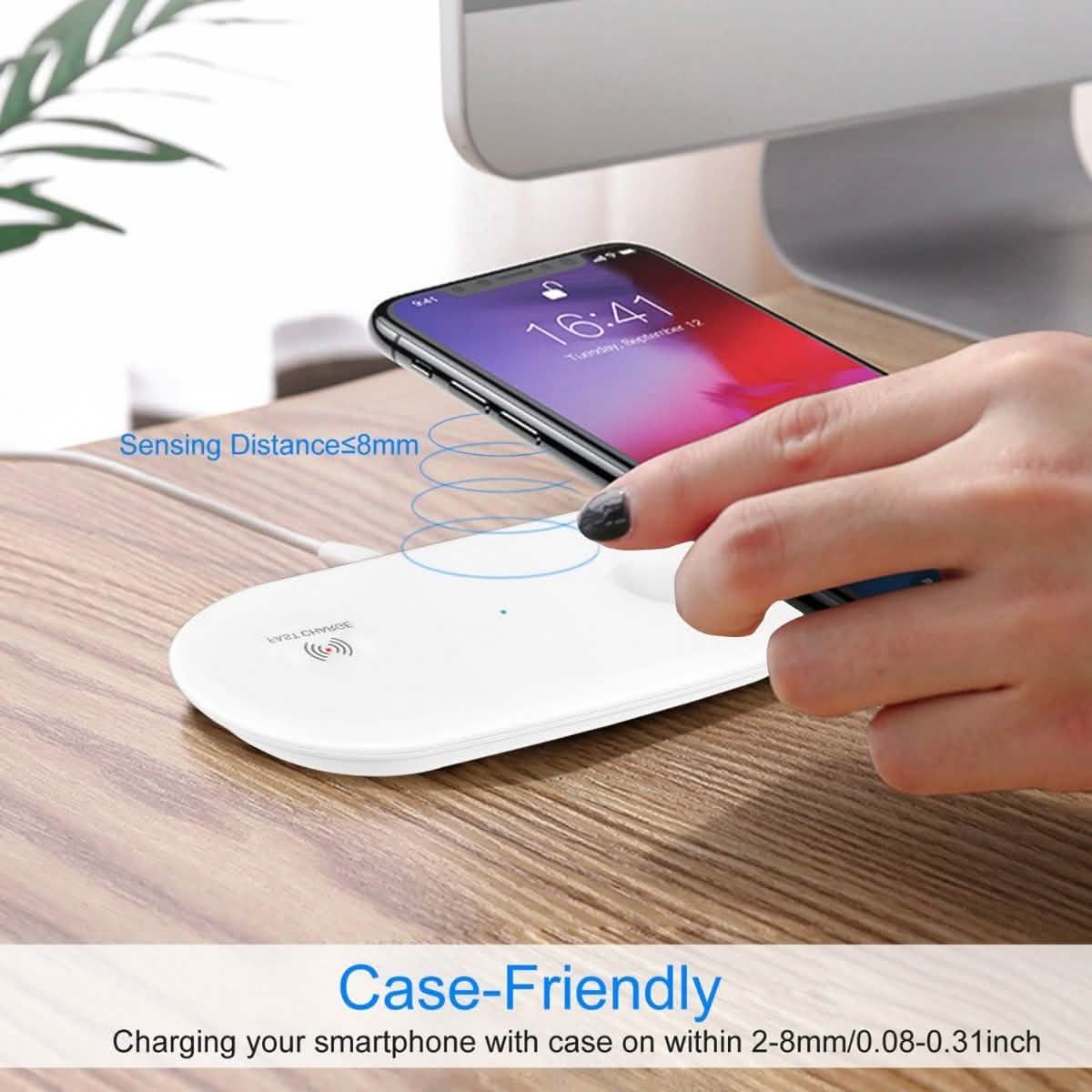 2-in-1 10W Qi Wireless Charging Pad Mobile Accessories - Tophatter Daily Deals