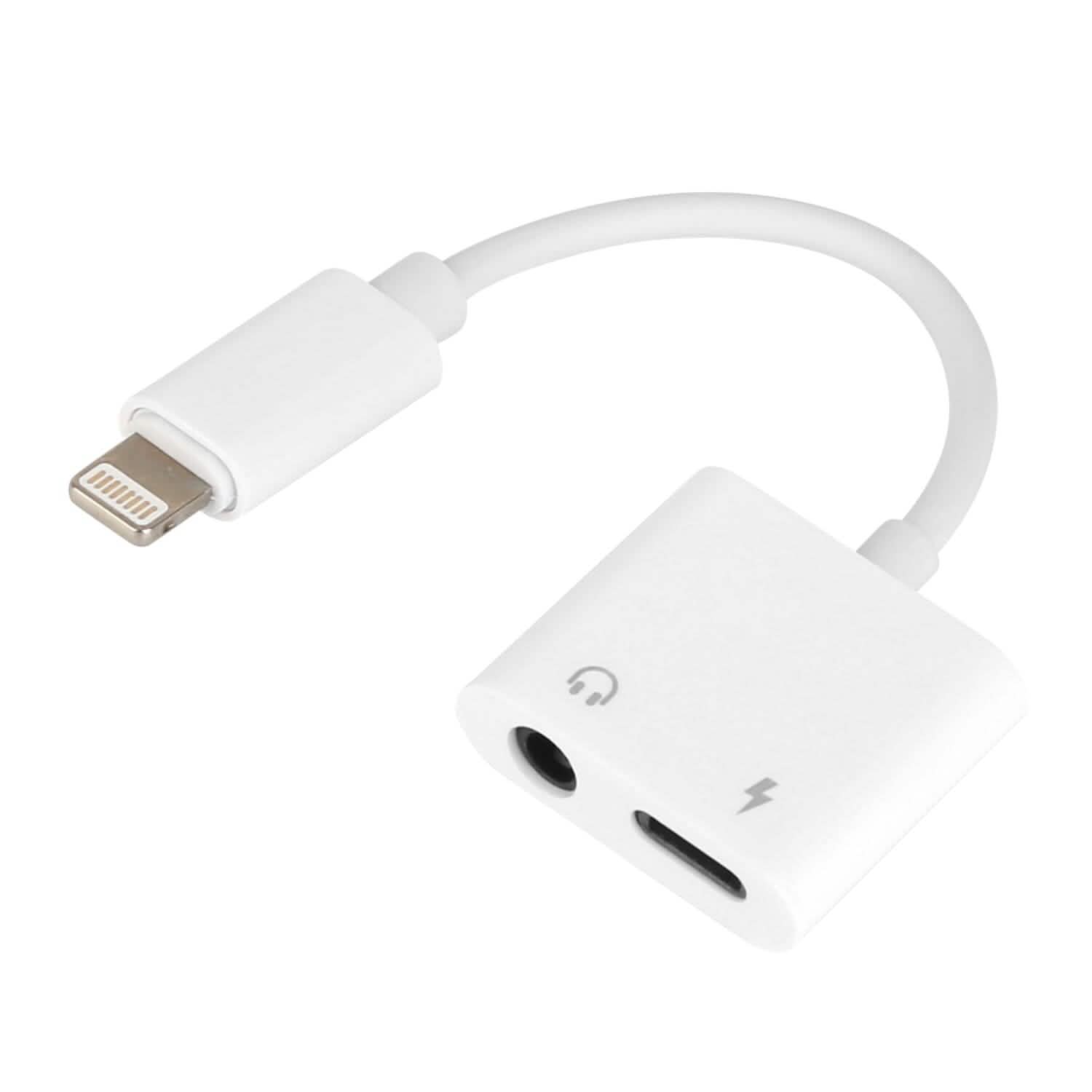 2-in-1 3.5mm Headphone Adapter Charger Audio Splitter Dongle Mobile Accessories - Tophatter Daily Deals