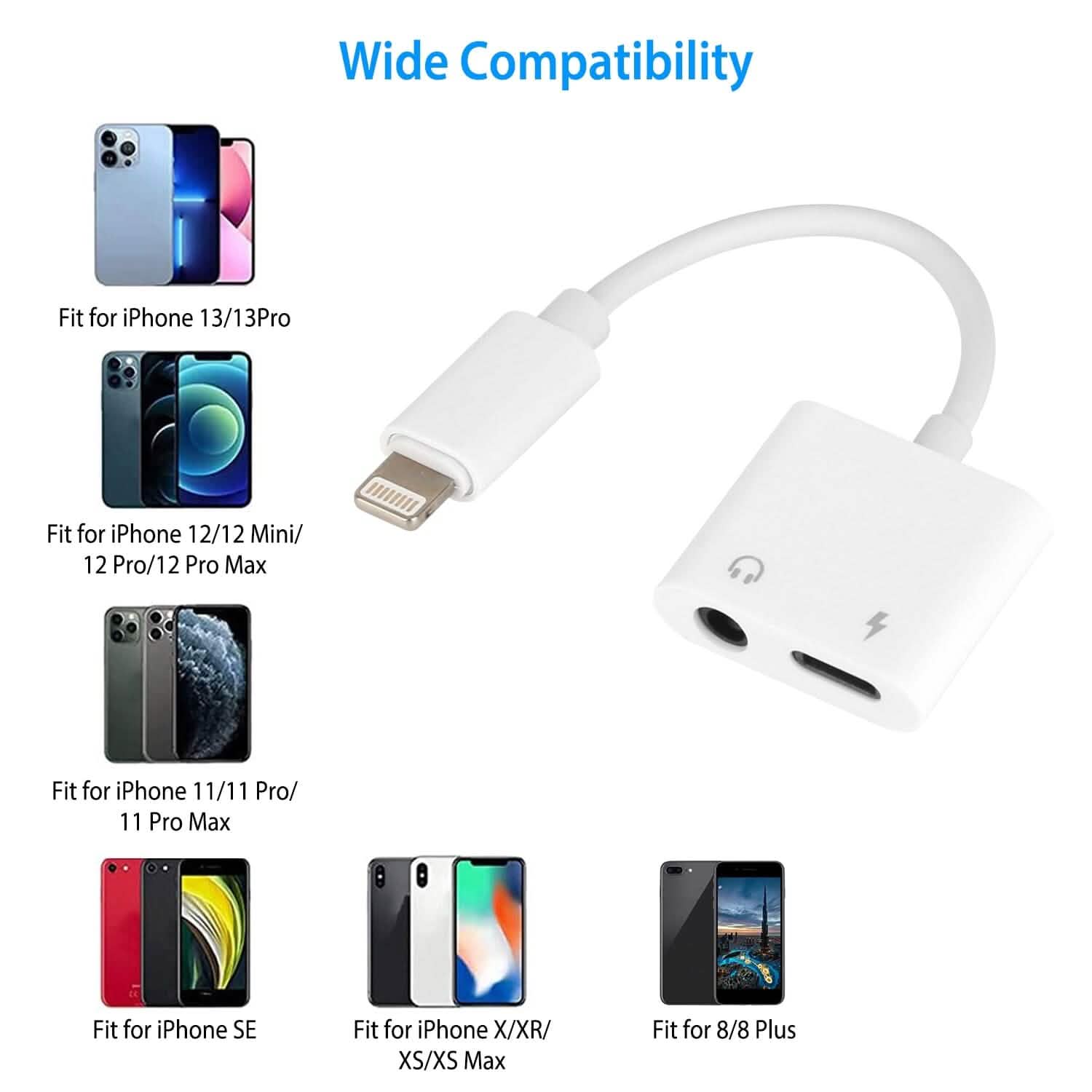 2-in-1 3.5mm Headphone Adapter Charger Audio Splitter Dongle Mobile Accessories - Tophatter Daily Deals