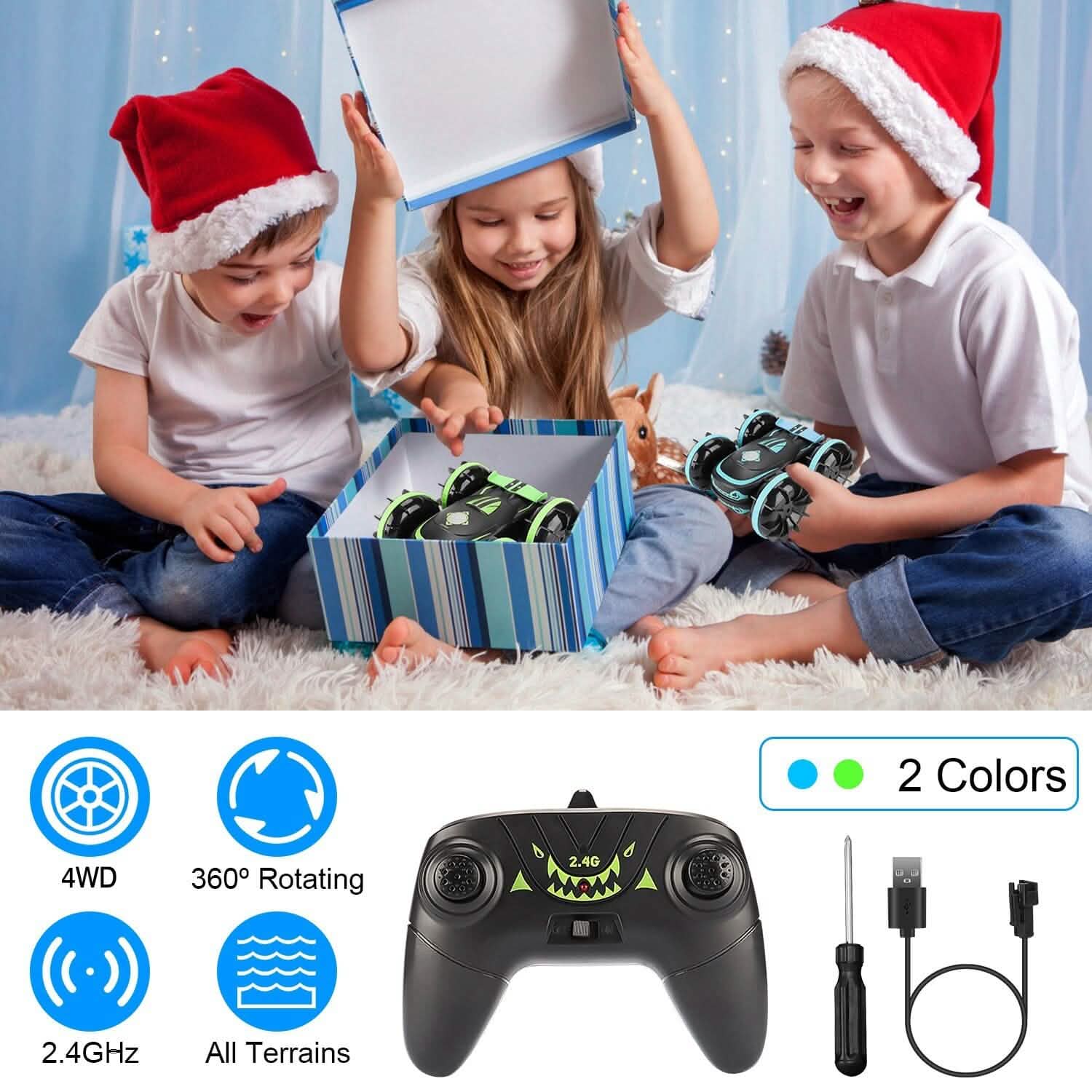 2-in-1 Amphibious RC Car Toy 4GHz 4WD Double-sided 360¬∞ Rotating Stunt Car Toys & Games - Tophatter Daily Deals