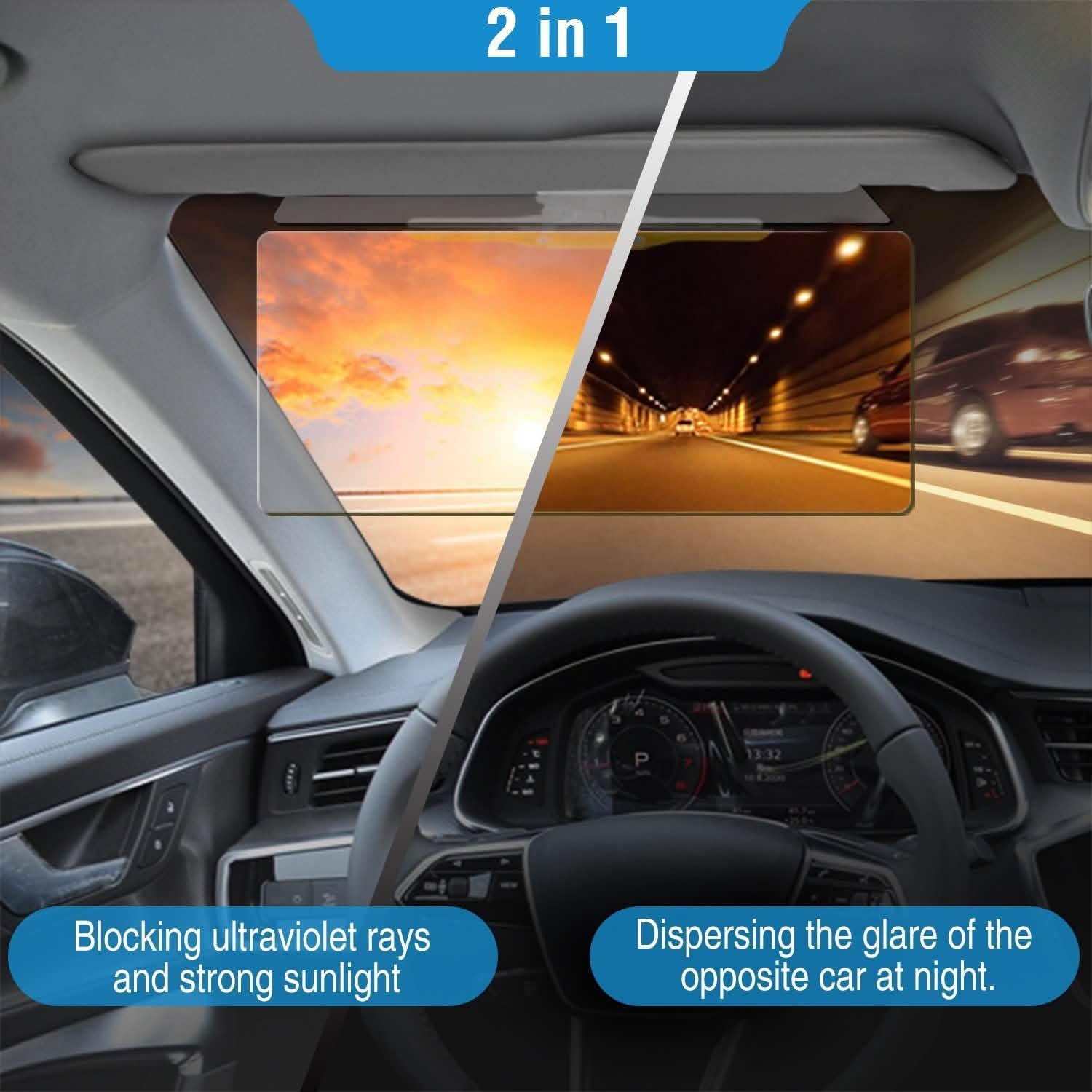 2-in-1 Anti-Glare Auto Sun Visor Automotive - Tophatter Daily Deals