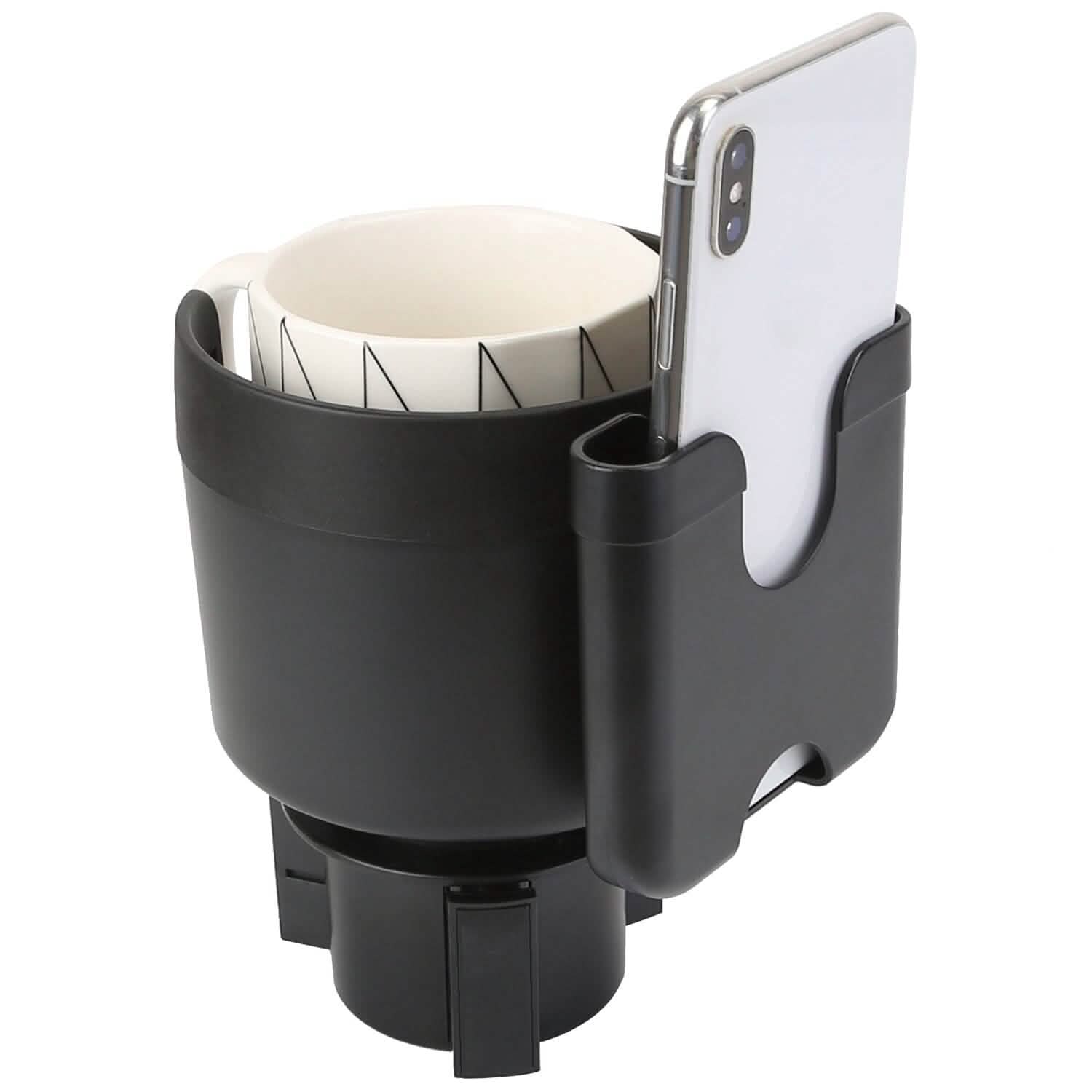 2-in-1 Car Cup Holder with Phone Holder Adjustable Base Automotive - Tophatter Daily Deals