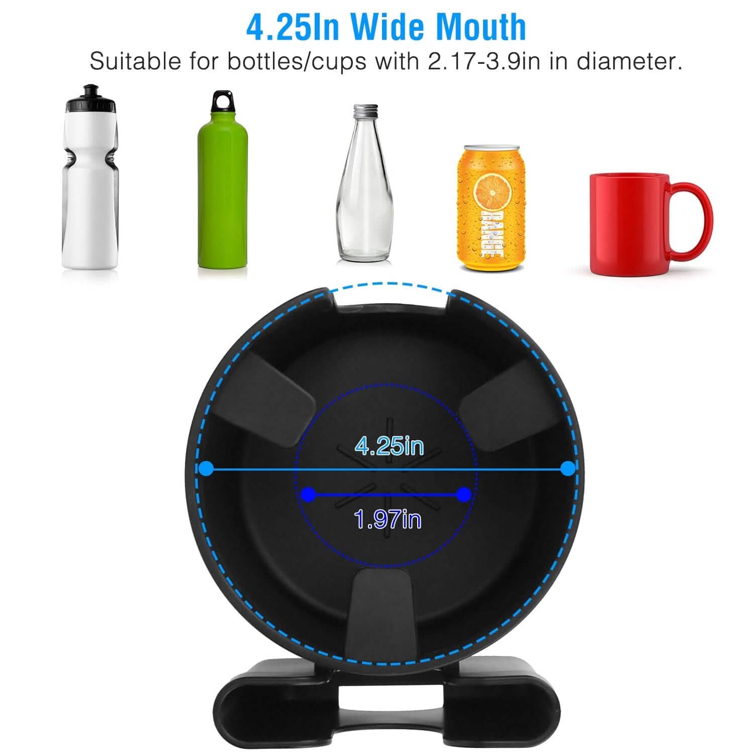 2-in-1 Car Cup Holder with Phone Holder Adjustable Base Automotive - Tophatter Daily Deals