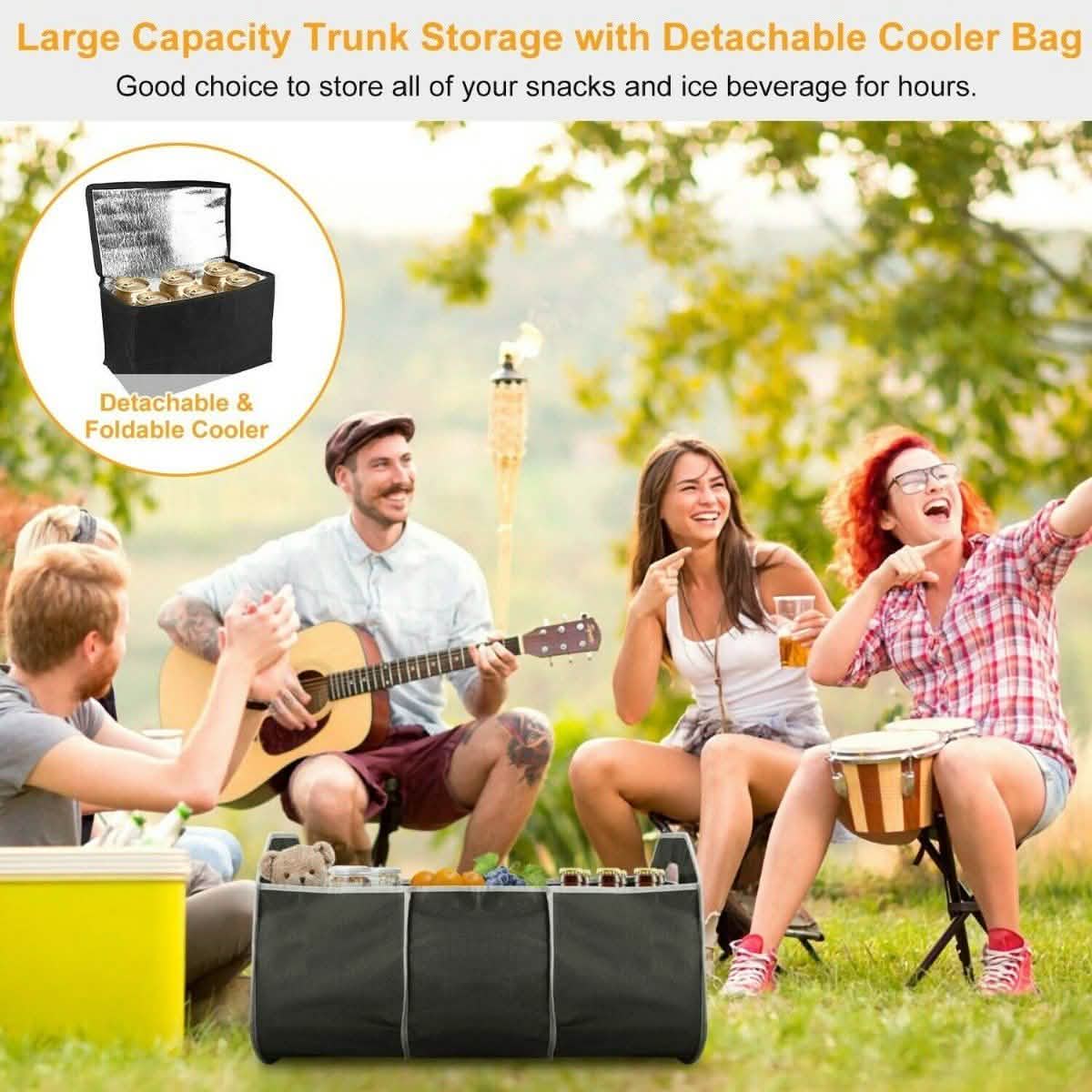 2-in-1 Collapsible Trunk Organizer with Removable Cooler Automotive - Tophatter Daily Deals