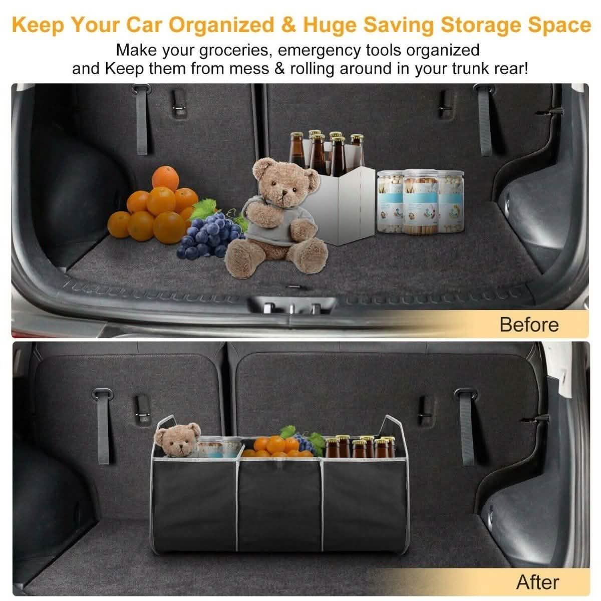 2-in-1 Collapsible Trunk Organizer with Removable Cooler Automotive - Tophatter Daily Deals