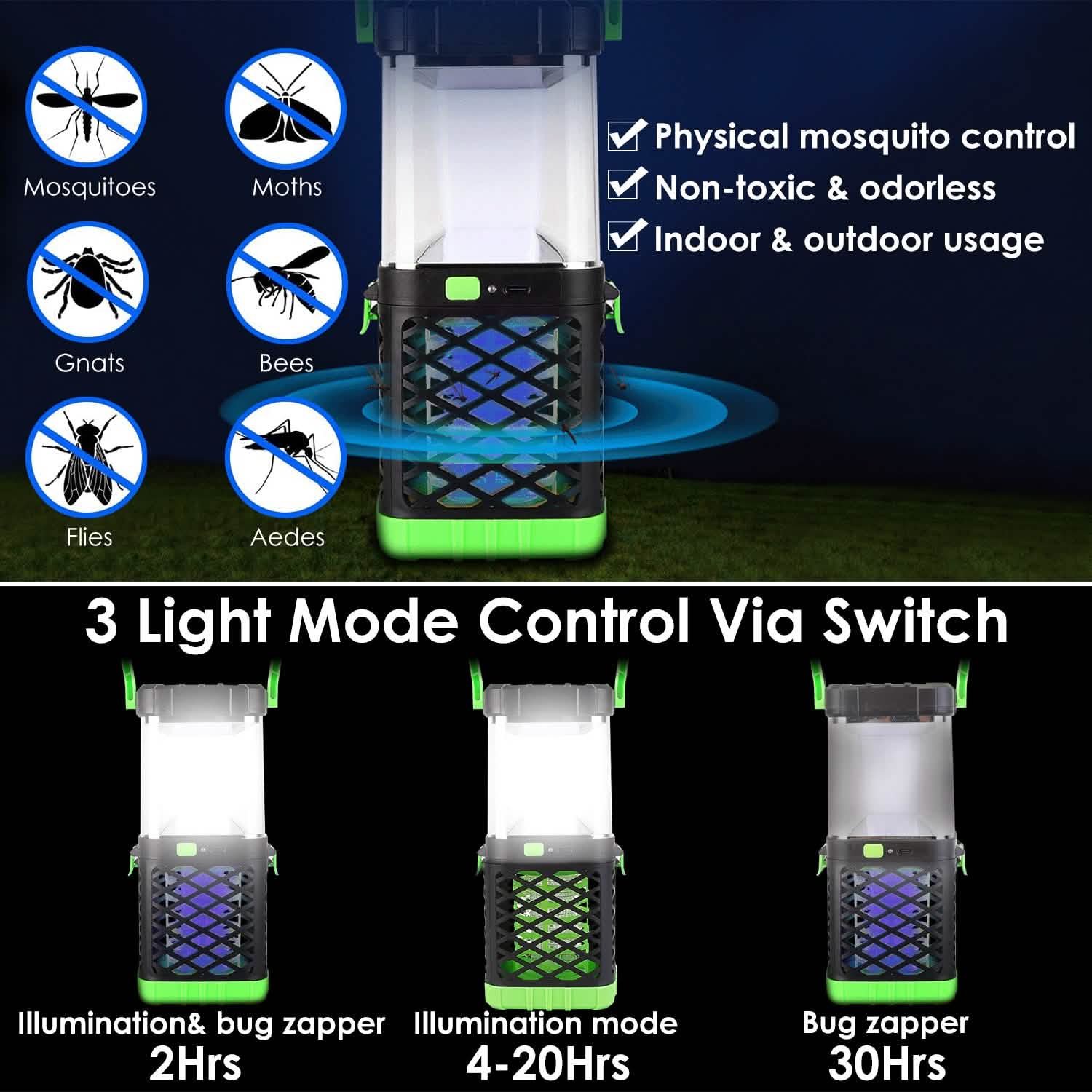 2-in-1 Electric Mosquito Killer Lamp Fly Bug Zapper Pest Control - Tophatter Daily Deals
