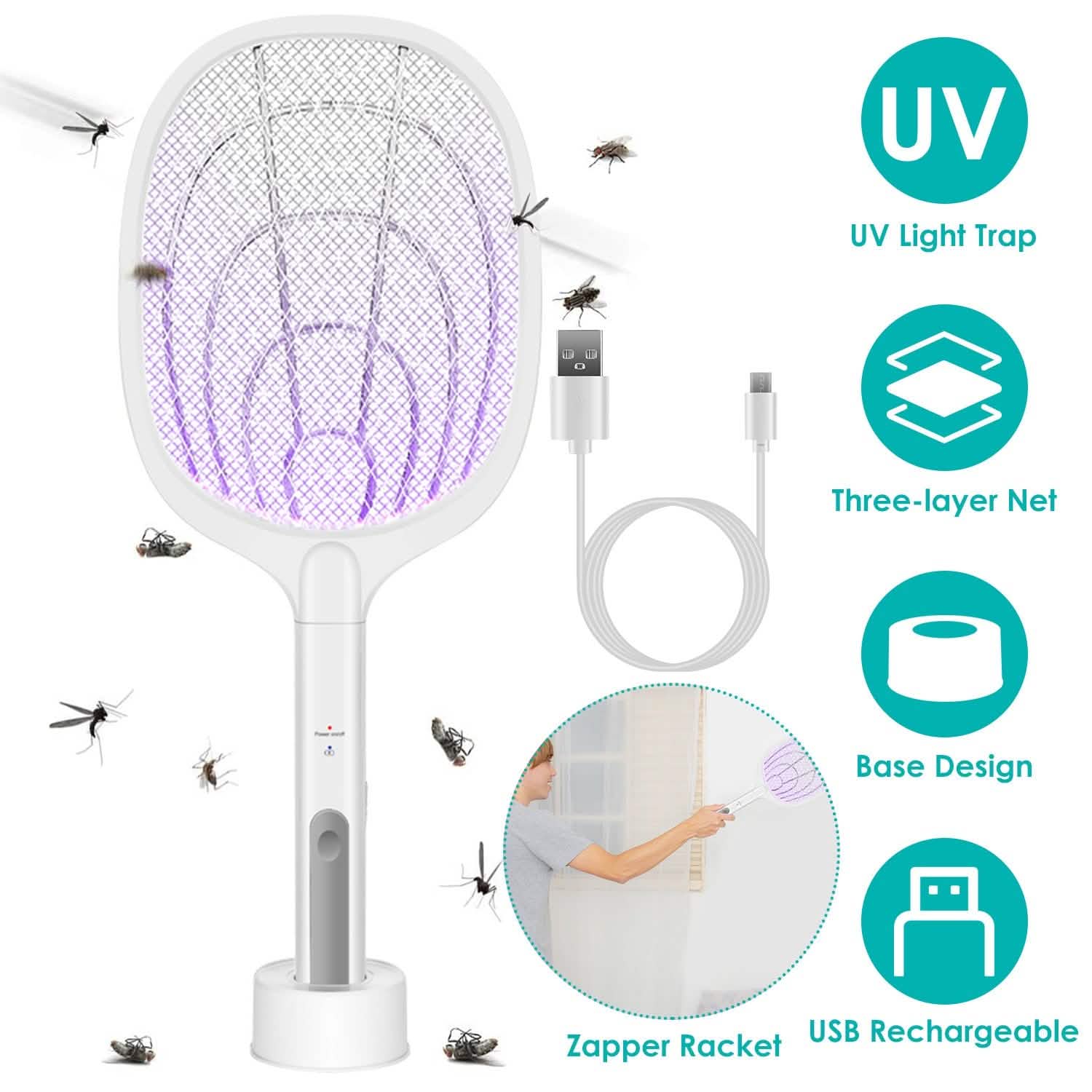 2-in-1 Electric Rechargeable Bug Zapper Insect Killer Pest Control - Tophatter Daily Deals