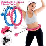 2-in-1 Fitness Hoop 24 Knots Abdomen Fitness Massage Hoops Weighted with 360 Auto Spinning Ball Detachable Knots Fitness & Exercise - Tophatter Daily Deals