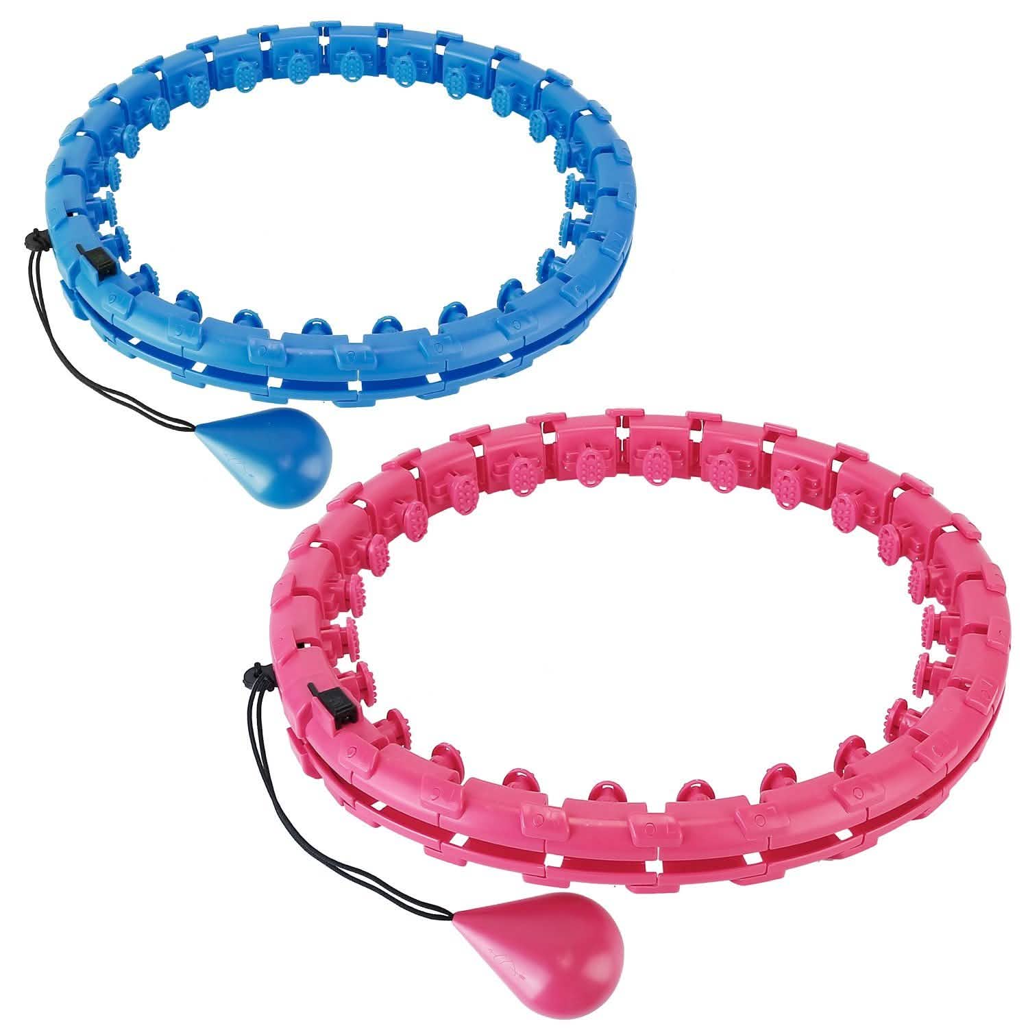 2-in-1 Fitness Hoop 24 Knots Abdomen Fitness Massage Hoops Weighted with 360 Auto Spinning Ball Detachable Knots Fitness & Exercise - Tophatter Daily Deals