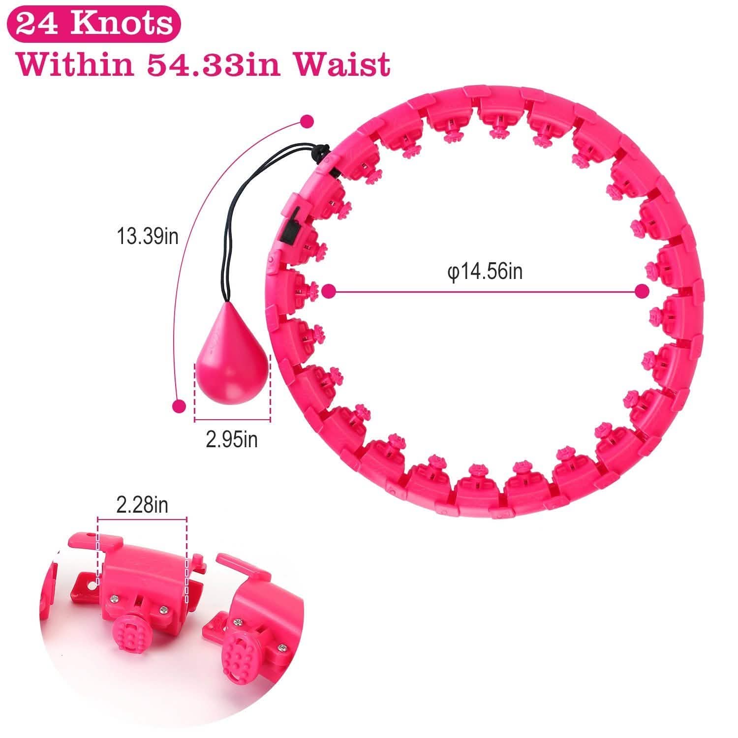 2-in-1 Fitness Hoop 24 Knots Abdomen Fitness Massage Hoops Weighted with 360 Auto Spinning Ball Detachable Knots Fitness & Exercise - Tophatter Daily Deals
