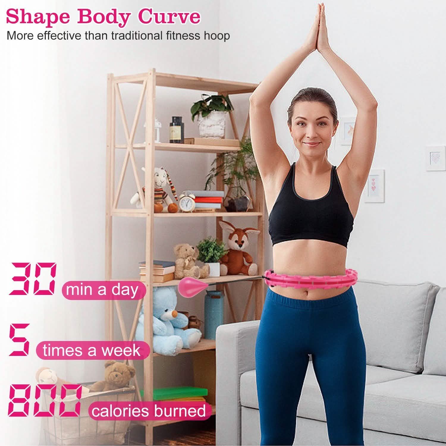 2-in-1 Fitness Hoop 24 Knots Abdomen Fitness Massage Hoops Weighted with 360 Auto Spinning Ball Detachable Knots Fitness & Exercise - Tophatter Daily Deals