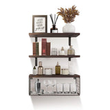2-in-1 Floating Shelves Wall Mounted with Storage Basket Furniture & Decor - Tophatter Daily Deals