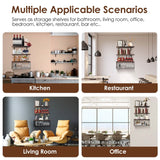 2-in-1 Floating Shelves Wall Mounted with Storage Basket Furniture & Decor - Tophatter Daily Deals