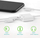 2-in-1 for Lightning Adapter For iPhone 7 8 Plus 10 X Charging Cable - Tophatter Daily Deals