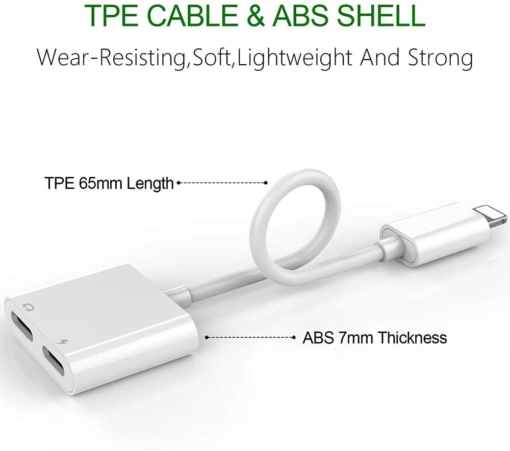 2-in-1 for Lightning Adapter For iPhone 7 8 Plus 10 X Charging Cable - Tophatter Daily Deals