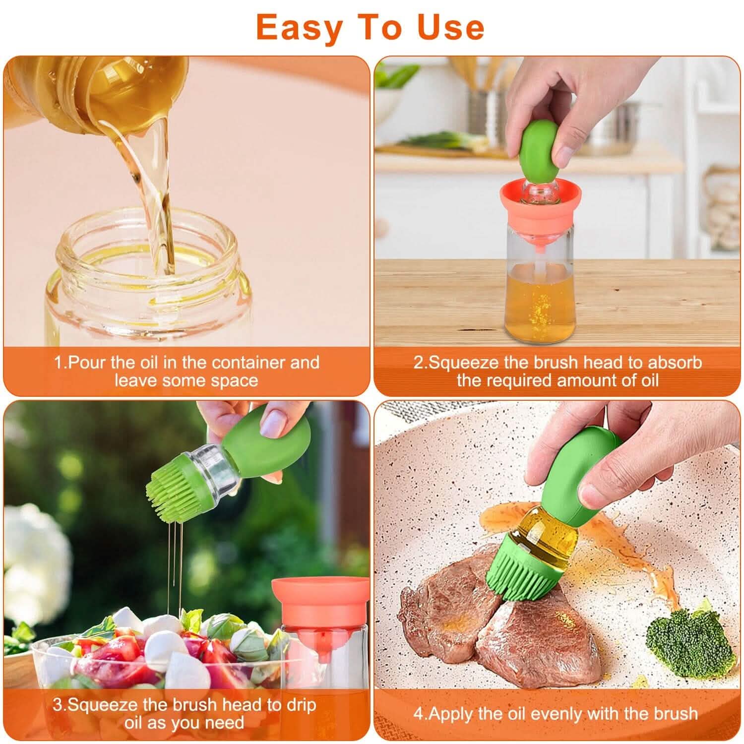 2-in-1 Glass Olive Oil Dispenser with Silicone Dropper Kitchen Tools & Gadgets - Tophatter Daily Deals