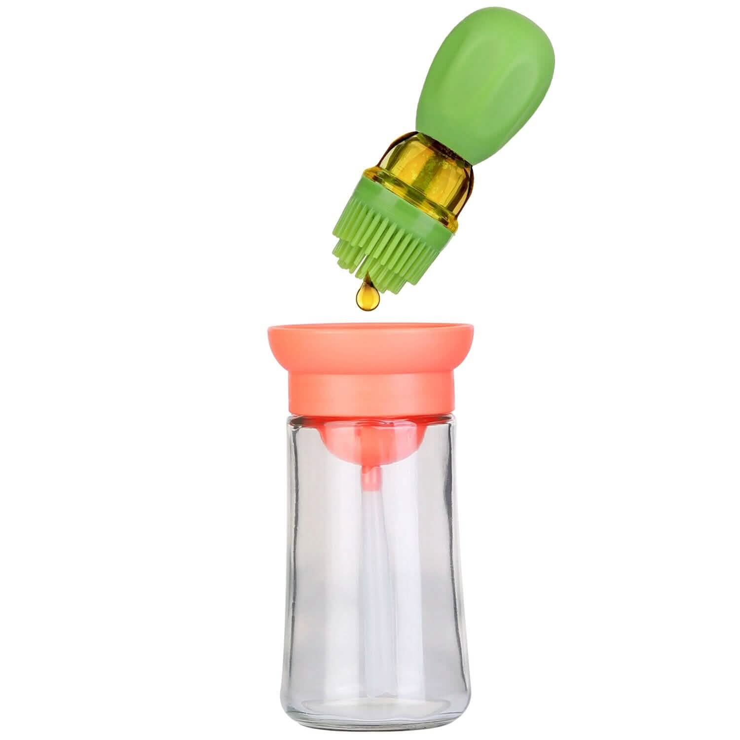 2-in-1 Glass Olive Oil Dispenser with Silicone Dropper Kitchen Tools & Gadgets - Tophatter Daily Deals