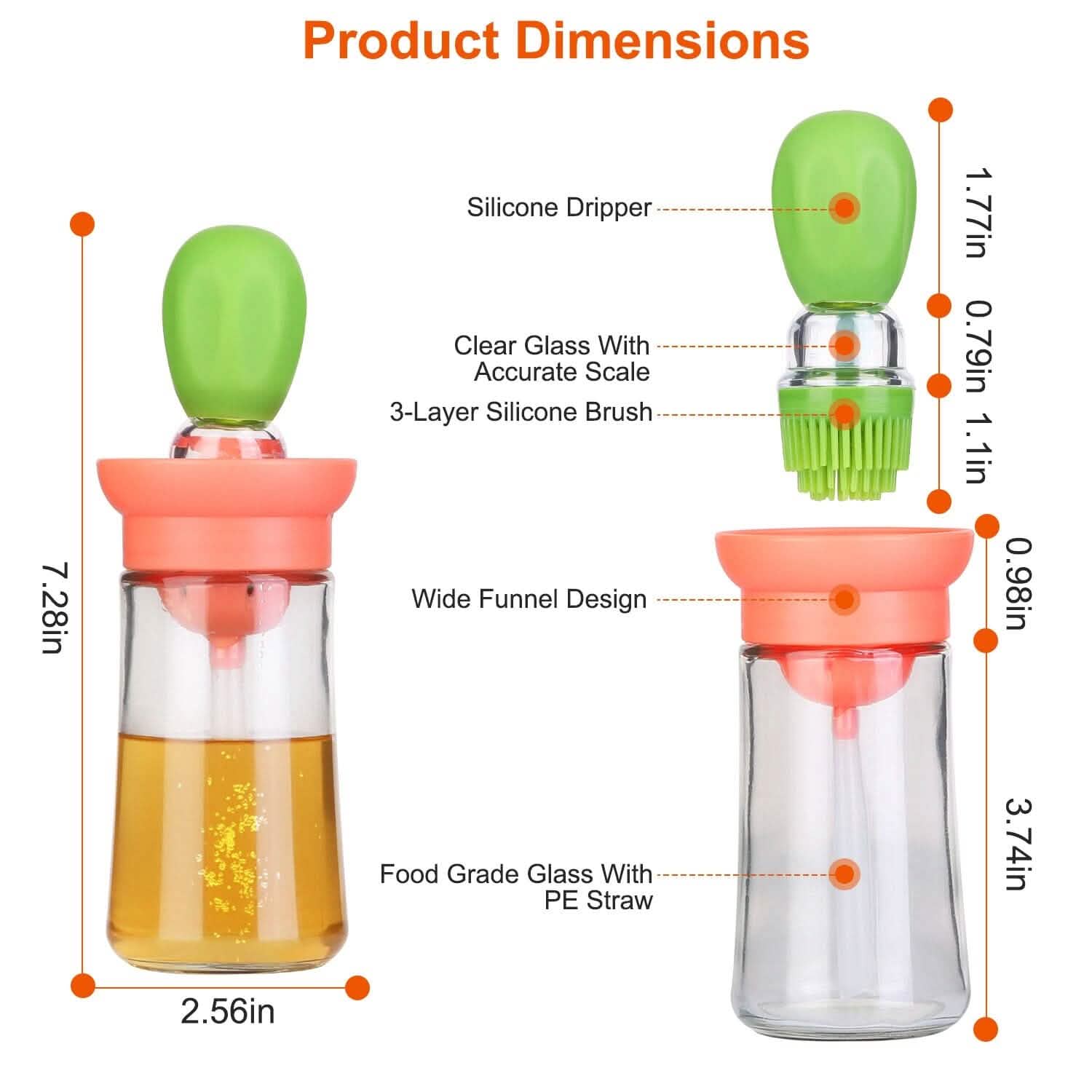 2-in-1 Glass Olive Oil Dispenser with Silicone Dropper Kitchen Tools & Gadgets - Tophatter Daily Deals