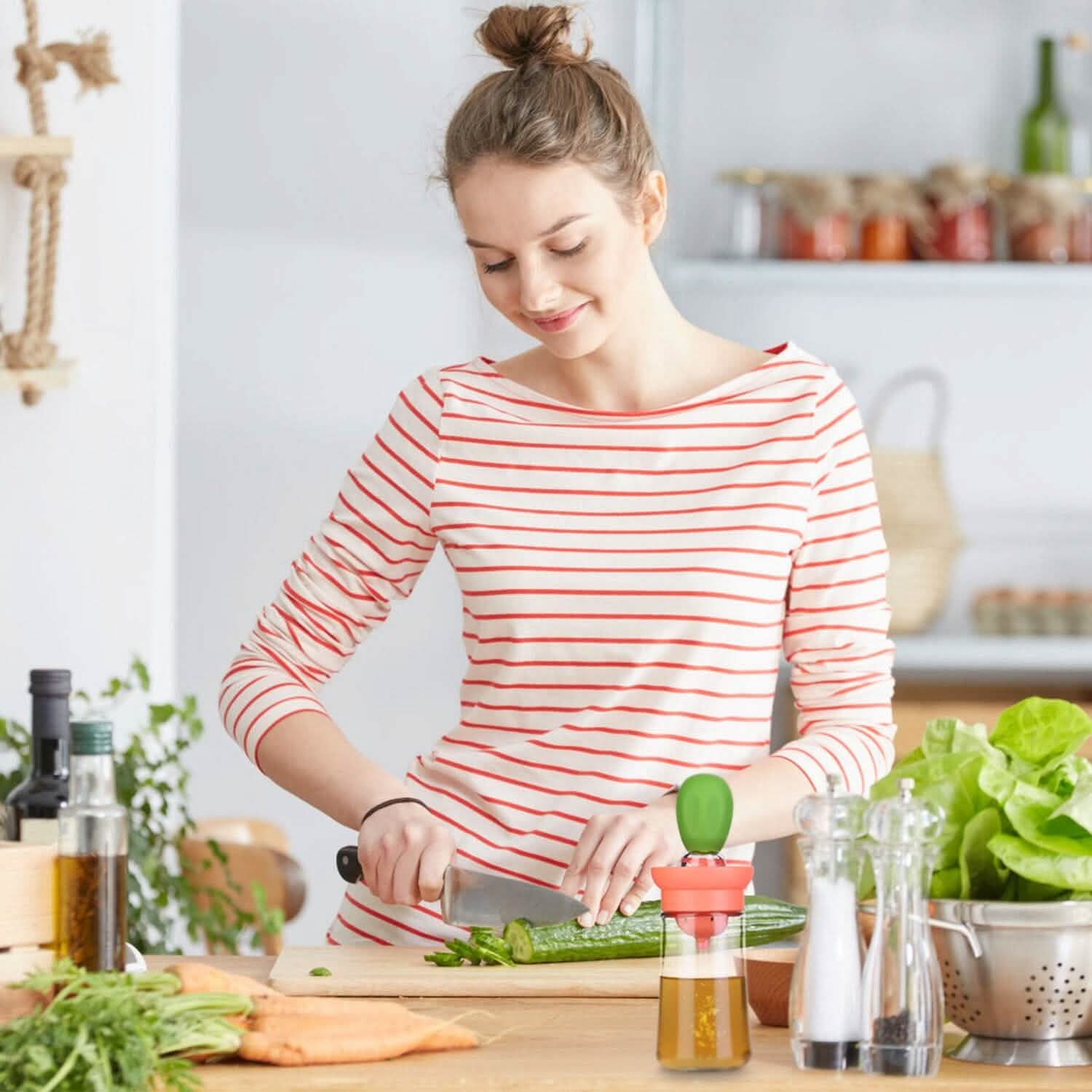 2-in-1 Glass Olive Oil Dispenser with Silicone Dropper Kitchen Tools & Gadgets - Tophatter Daily Deals