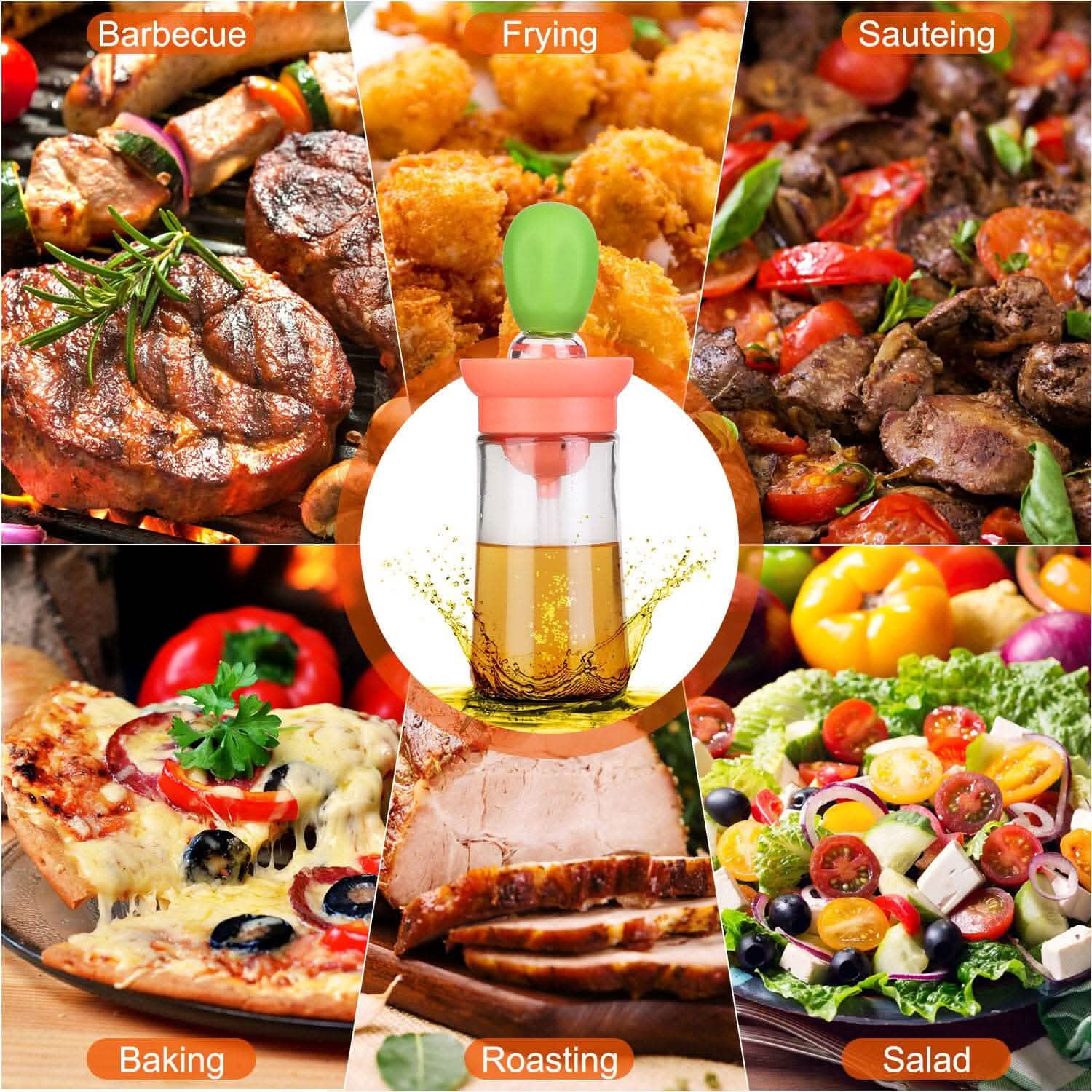 2-in-1 Glass Olive Oil Dispenser with Silicone Dropper Kitchen Tools & Gadgets - Tophatter Daily Deals