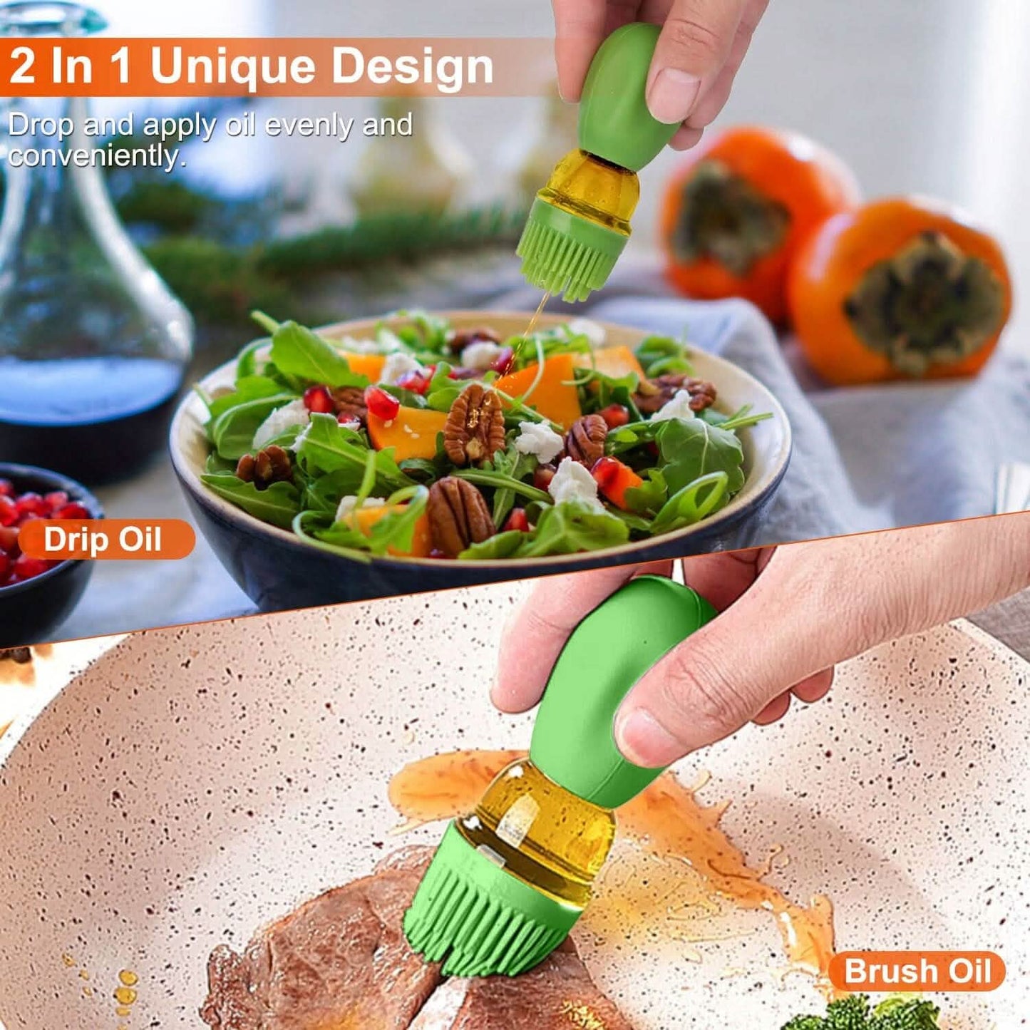 2-in-1 Glass Olive Oil Dispenser with Silicone Dropper Kitchen Tools & Gadgets - Tophatter Daily Deals