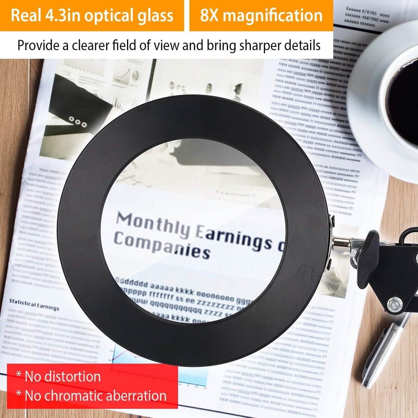 2-in-1 LED Magnifier Desk Lamp with 8x Magnifying Glass Indoor Lighting - Tophatter Daily Deals