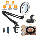 2-in-1 LED Magnifier Desk Lamp with 8x Magnifying Glass Indoor Lighting - Tophatter Daily Deals