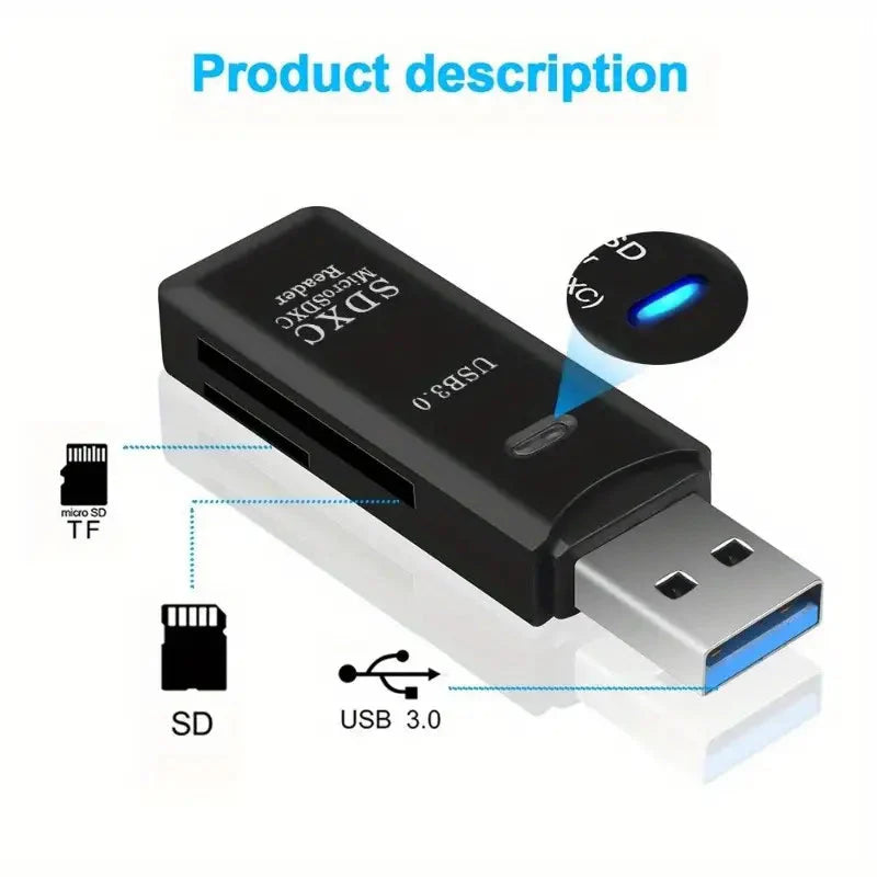 2-in-1 Multi Card Reader USB 3.0 Micro SD TF Card Memory Flash Drive Adapter Card Reader - Tophatter Daily Deals