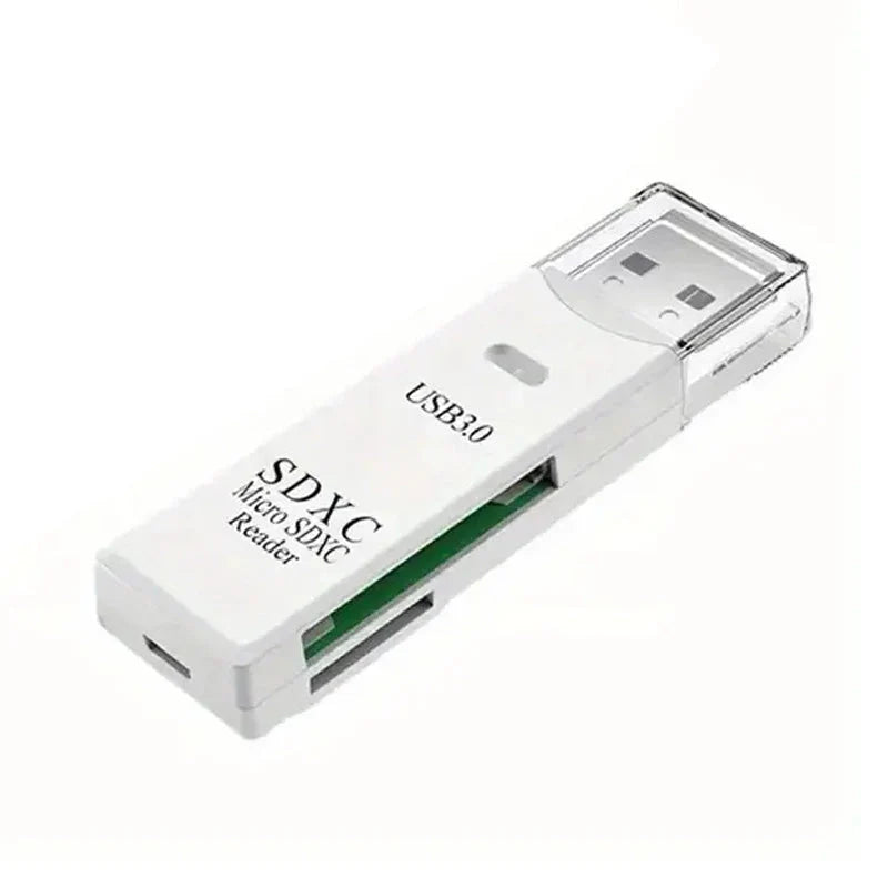 2-in-1 Multi Card Reader USB 3.0 Micro SD TF Card Memory Flash Drive Adapter White Card Reader - Tophatter Daily Deals