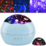 2-in-1 Ocean Star Night Light Projector Lamp 360 Degree Rotating Blue Indoor Lighting - Tophatter Daily Deals