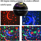 2-in-1 Ocean Star Night Light Projector Lamp 360 Degree Rotating Indoor Lighting - Tophatter Daily Deals