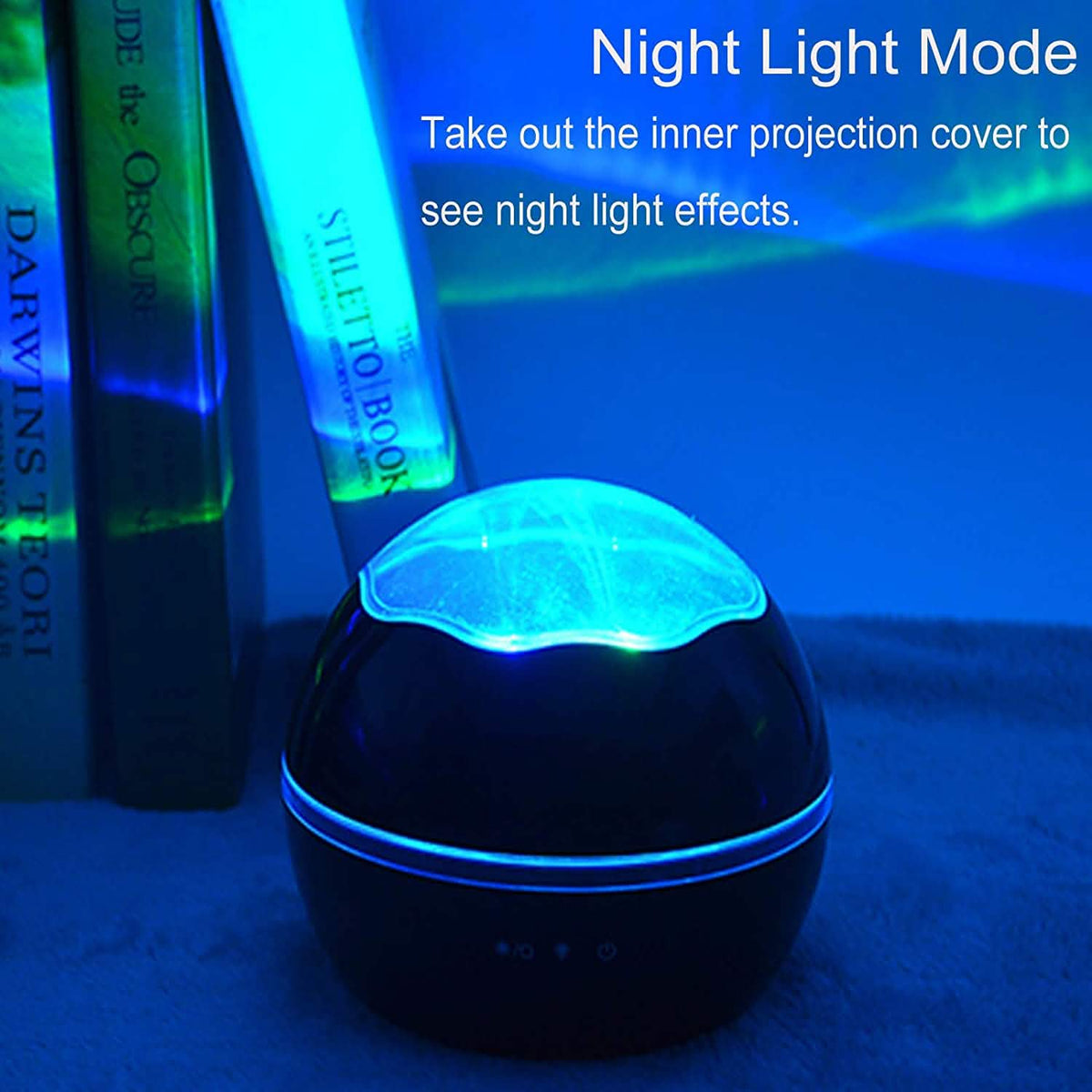 2-in-1 Ocean Star Night Light Projector Lamp 360 Degree Rotating Indoor Lighting - Tophatter Daily Deals