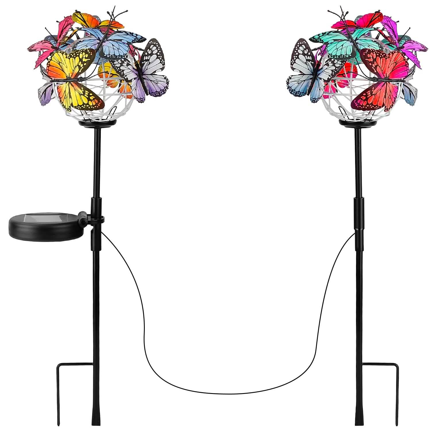 2-in-1 Outdoor Butterfly Solar Light Yard Stake Outdoor Lighting - Tophatter Daily Deals