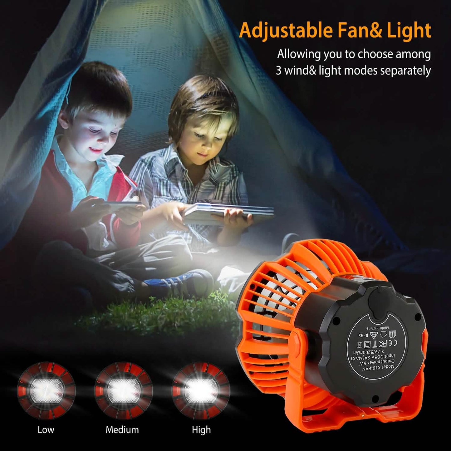 2-in-1 Portable Camping Lantern Electric Fan Outdoor Recreation - Tophatter Daily Deals