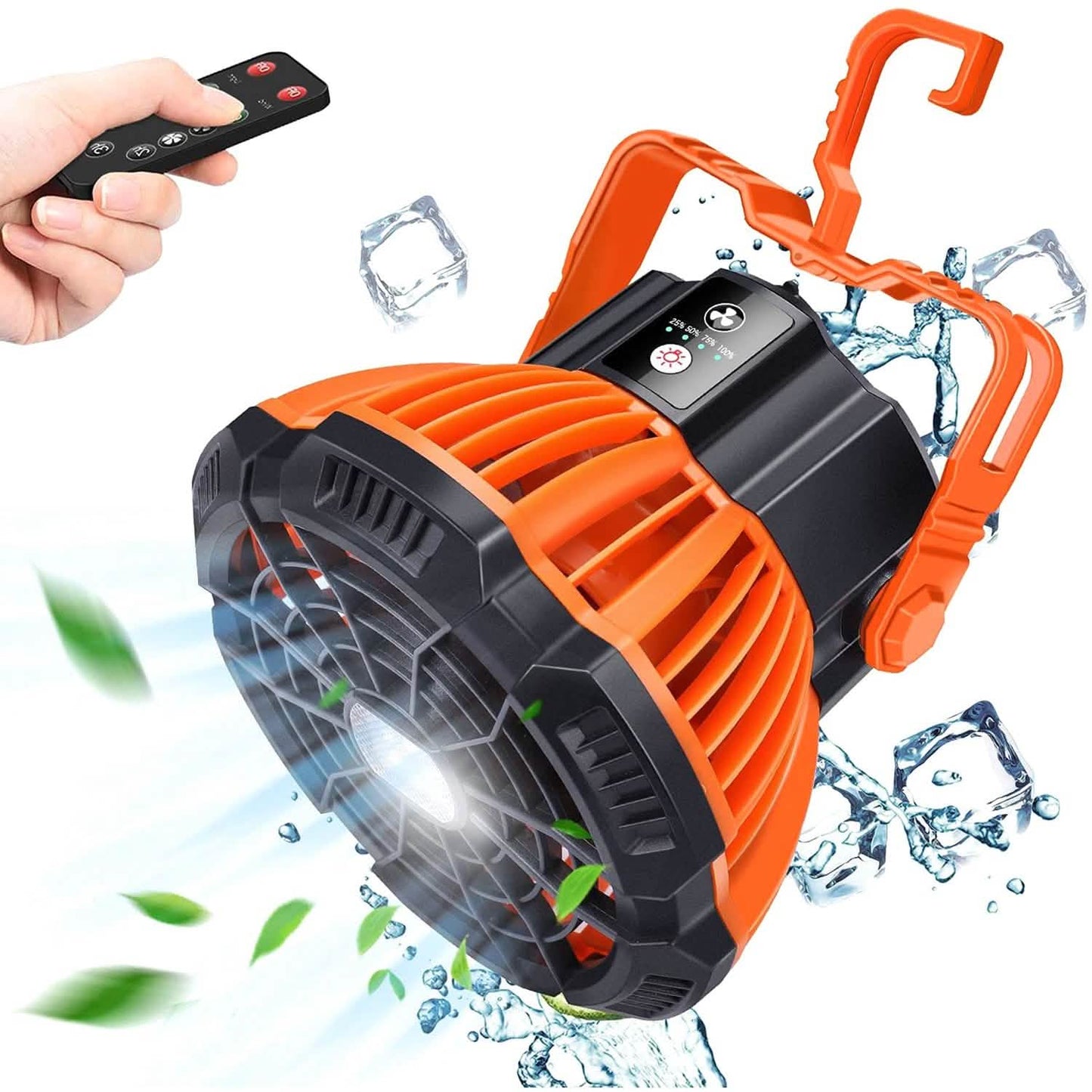 2-in-1 Portable Camping Lantern Electric Fan Outdoor Recreation - Tophatter Daily Deals