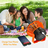 2-in-1 Portable Camping Lantern Electric Fan Outdoor Recreation - Tophatter Daily Deals