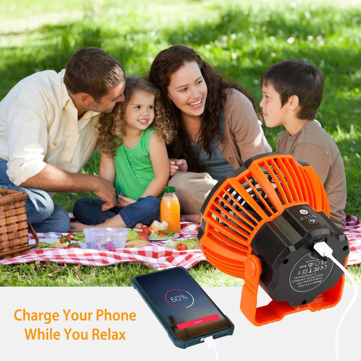 2-in-1 Portable Camping Lantern Electric Fan Outdoor Recreation - Tophatter Daily Deals