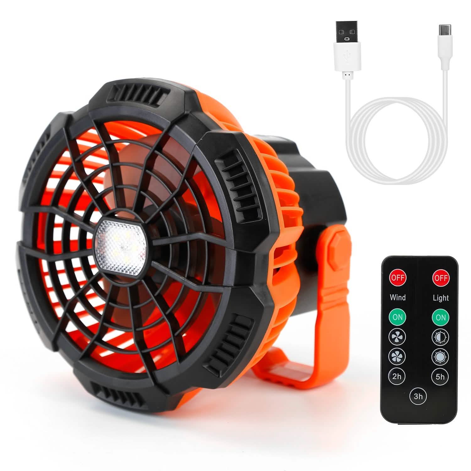 2-in-1 Portable Camping Lantern Electric Fan Outdoor Recreation - Tophatter Daily Deals