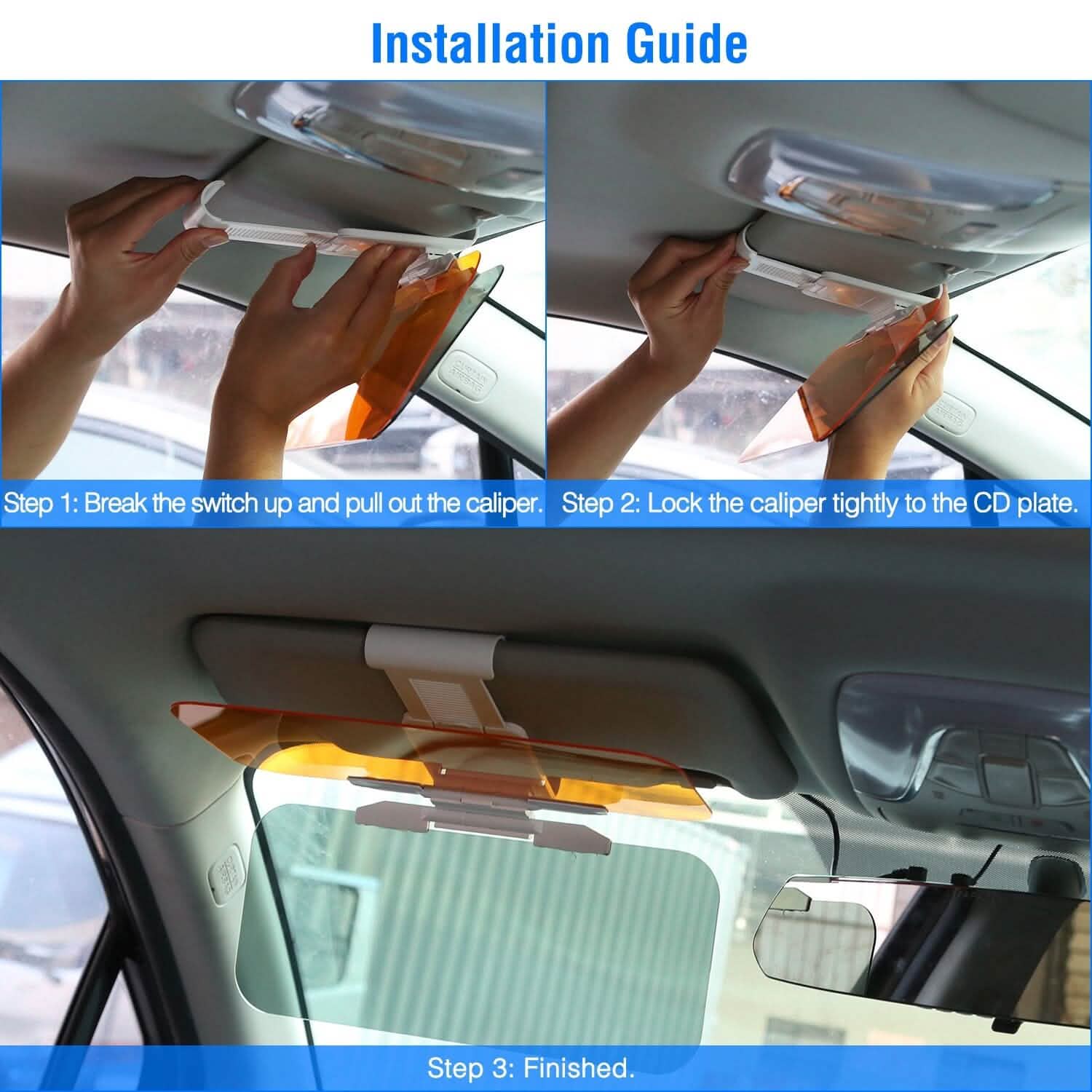 2-in-1 Sun Visor Extender with Adjustable View Angles Automotive - Tophatter Daily Deals