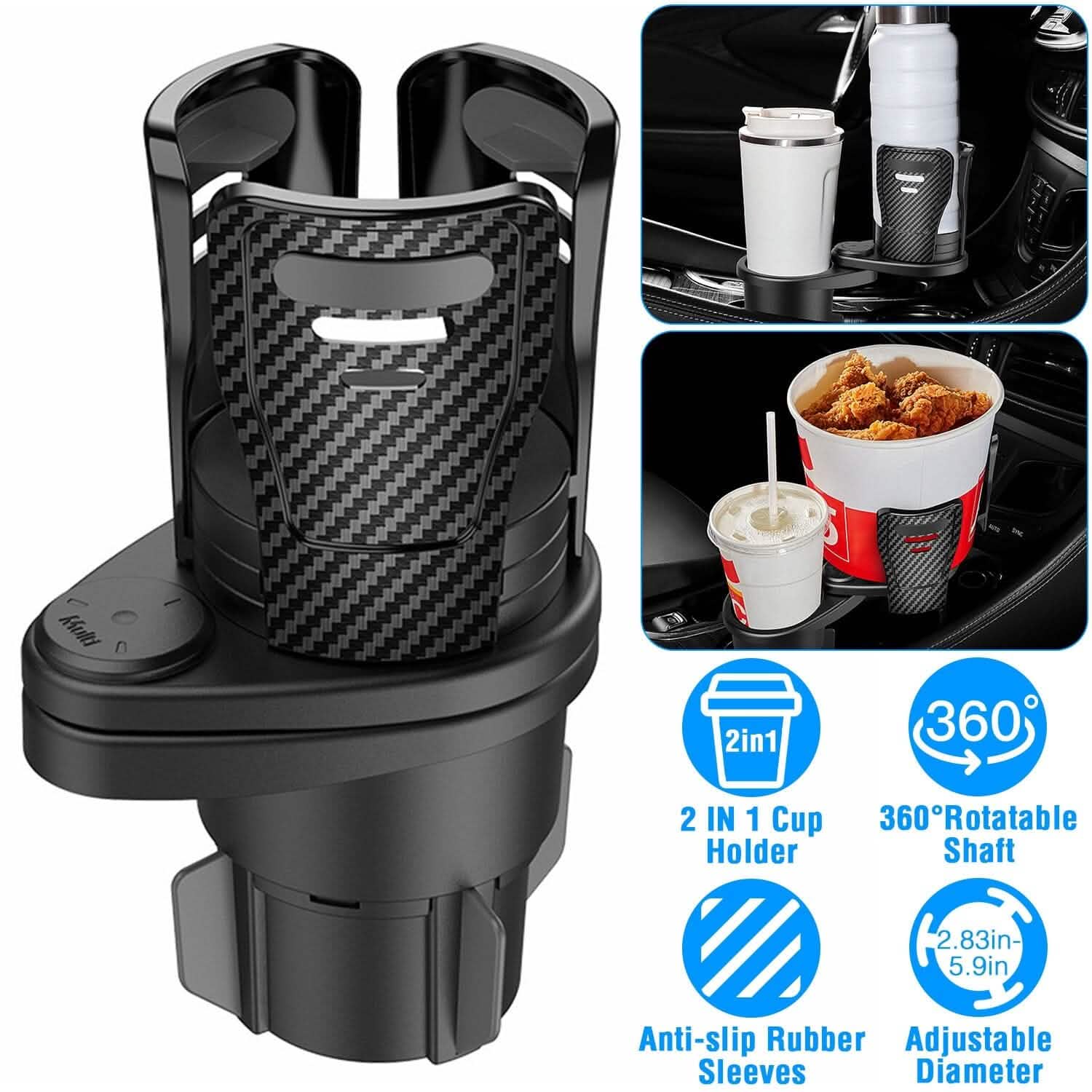 2-in-1 Universal Car Cup Mount Holder Automotive - Tophatter Daily Deals