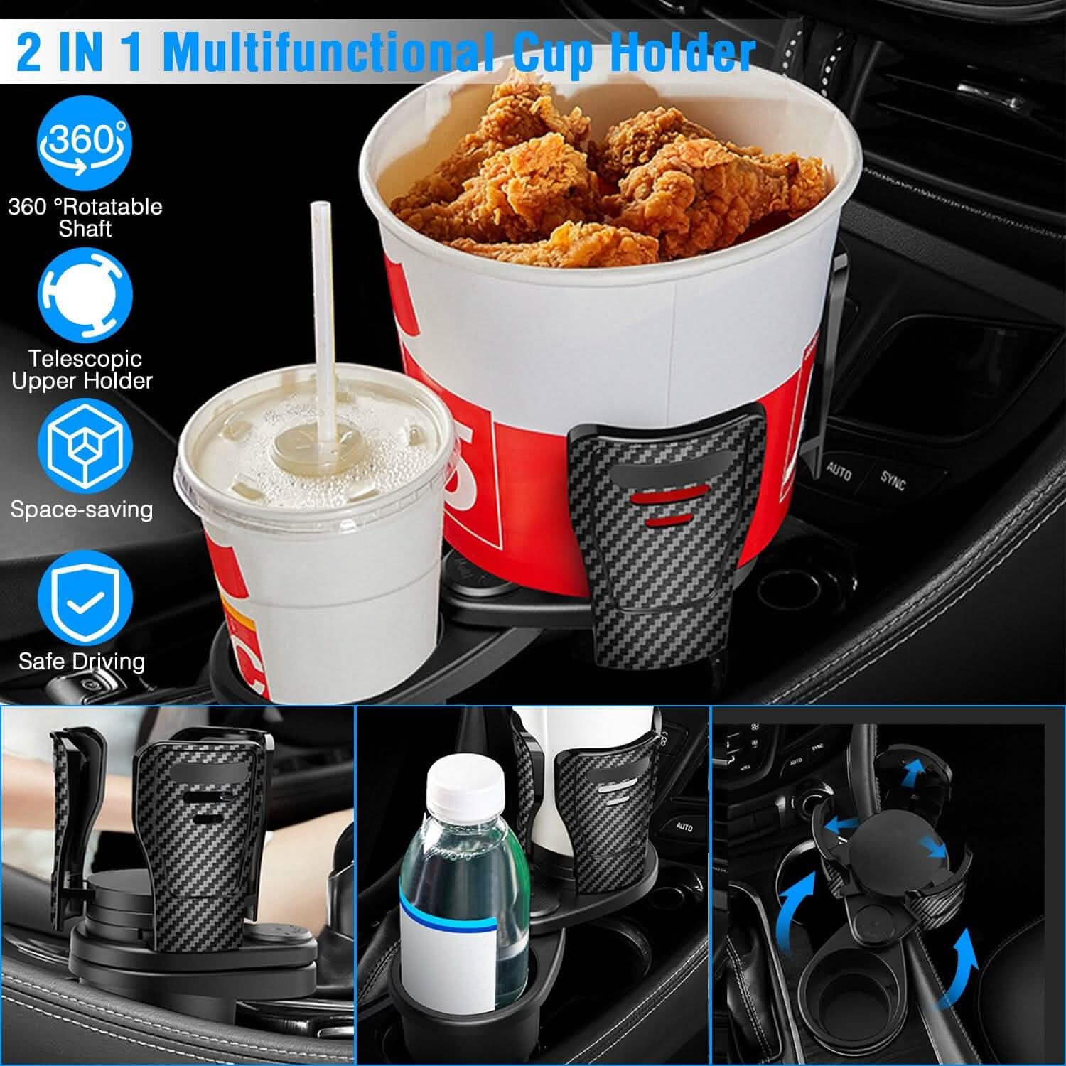 2-in-1 Universal Car Cup Mount Holder Automotive - Tophatter Daily Deals