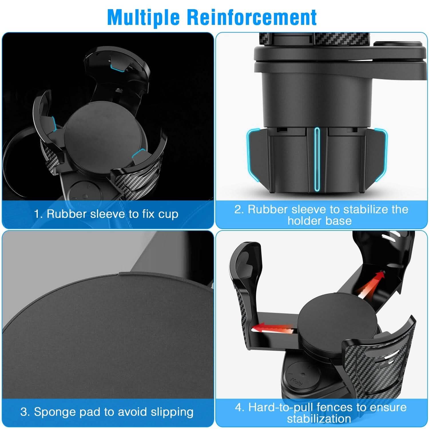 2-in-1 Universal Car Cup Mount Holder with Adjustable Base Automotive - Tophatter Daily Deals