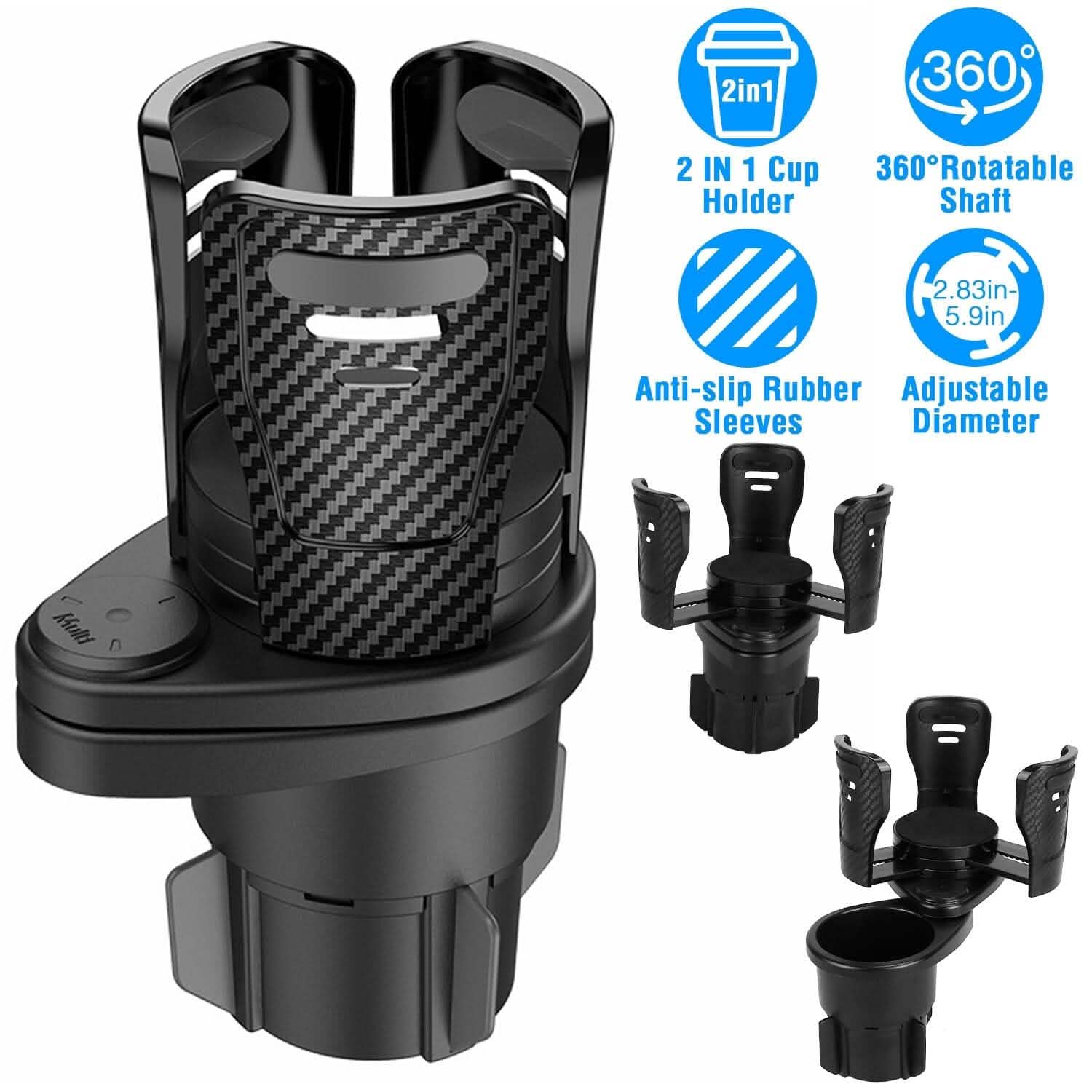 2-in-1 Universal Car Cup Mount Holder with Adjustable Base Automotive - Tophatter Daily Deals